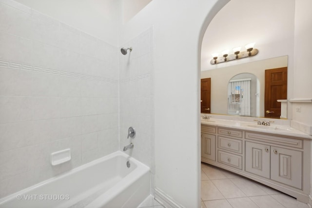 3620 Schillinger Ct, Naperville, IL 60564 - full bath featuring shower / washtub combination, tile patterned flooring, and double vanity
