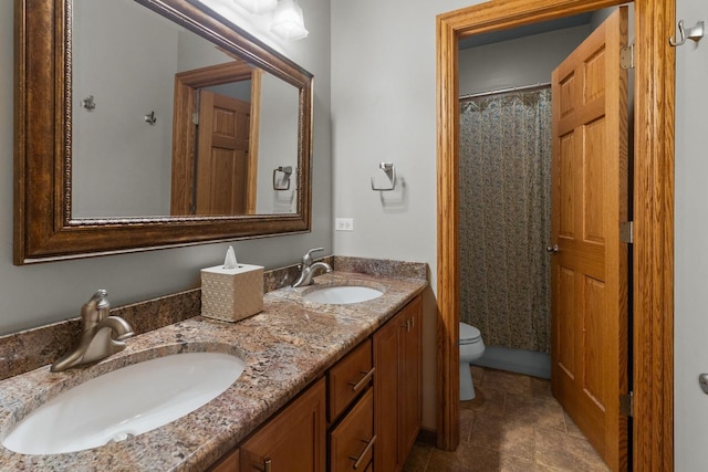 10920 Preservation Way, Richmond, IL 60071 - bathroom featuring toilet, double vanity, and curtained shower