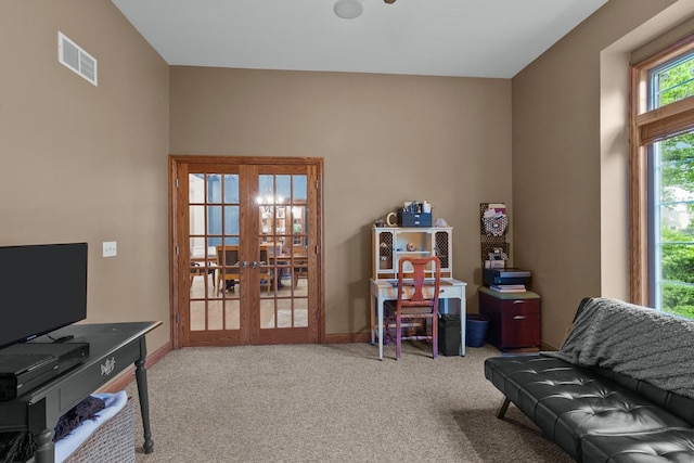 10920 Preservation Way, Richmond, IL 60071 - carpeted office space featuring french doors and baseboards