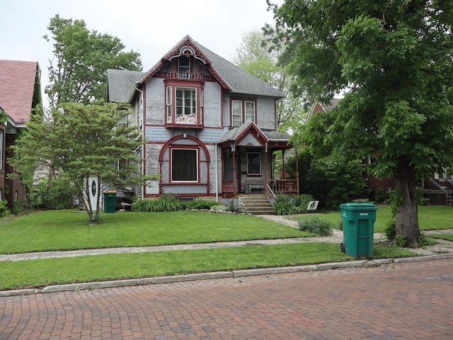 312 S Monroe St, Streator, IL 61364 - victorian house featuring a porch and a front lawn
