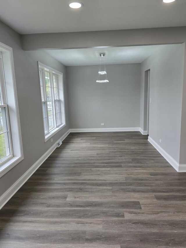 177 E Fullerton Ave, Glendale Heights, IL 60139 - empty room with baseboards, recessed lighting, and dark wood-type flooring