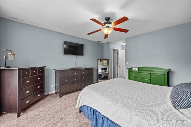 3208 Raphael Ct, Saint Charles, IL 60175 - bedroom featuring light colored carpet and ceiling fan