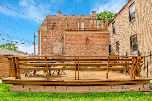 6014 W Fletcher St, Chicago, IL 60634 - back of property featuring a deck and brick siding
