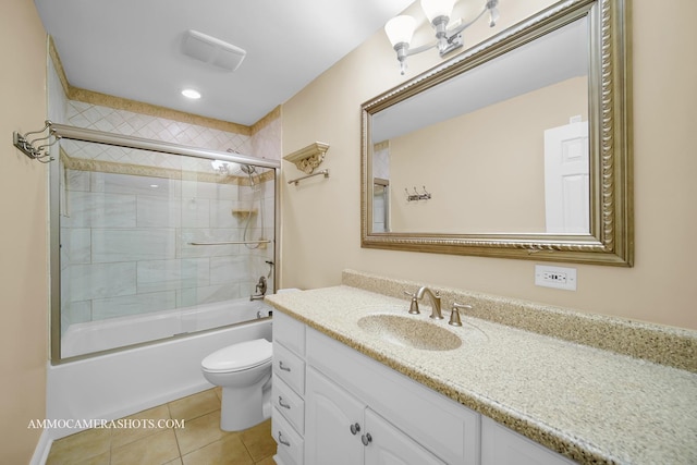 792 Black Walnut Dr, Sugar Grove, IL 60554 - bathroom featuring vanity, bath / shower combo with glass door, and tile patterned floors