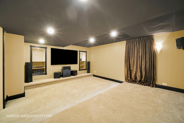 792 Black Walnut Dr, Sugar Grove, IL 60554 - home theater room featuring carpet flooring and recessed lighting