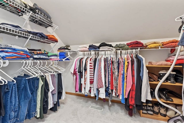 730 N Hundley St, Hoffman Estates, IL 60169 - walk in closet featuring vaulted ceiling and carpet