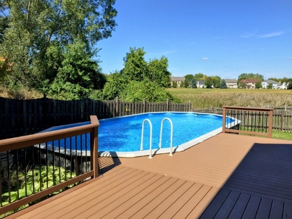 730 N Hundley St, Hoffman Estates, IL 60169 - view of swimming pool with a wooden deck