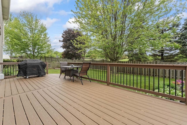730 N Hundley St, Hoffman Estates, IL 60169 - wooden terrace with outdoor dining area and area for grilling