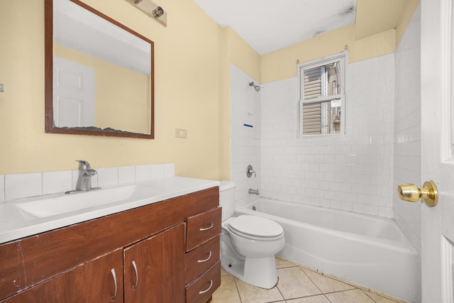 1661 Euclid Ave, Chicago Heights, IL 60411 - full bathroom with toilet, tile patterned floors, vanity, and shower / tub combination