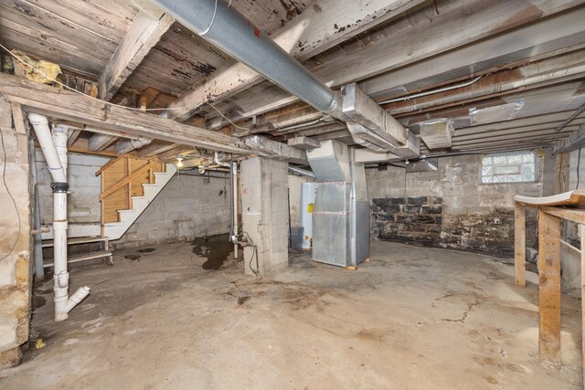 1661 Euclid Ave, Chicago Heights, IL 60411 - below grade area with stairs and heating unit