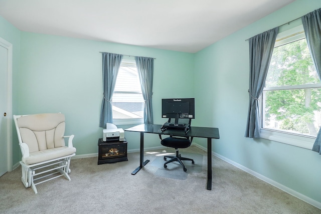 612 Aurora Way, Wheaton, IL 60187 - carpeted home office featuring baseboards