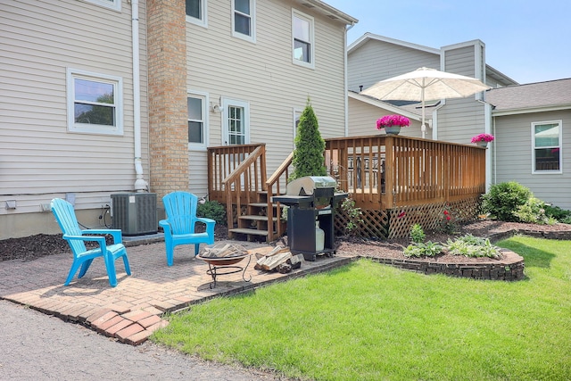 612 Aurora Way, Wheaton, IL 60187 - rear view of property featuring a deck, a patio area, and a yard