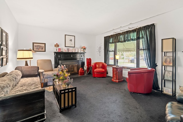 16 W Monroe St, Villa Park, IL 60181 - carpeted living area with a glass covered fireplace
