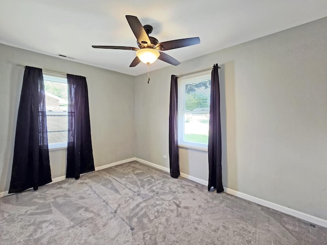 110 Louis Rd, Joliet, IL 60433 - unfurnished room featuring plenty of natural light, carpet flooring, ceiling fan, and baseboards