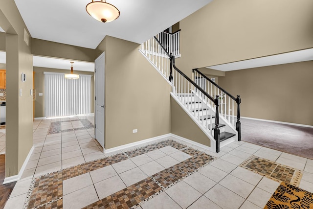 4311 187th St, Country Club Hills, IL 60478 - stairway with tile patterned floors and baseboards