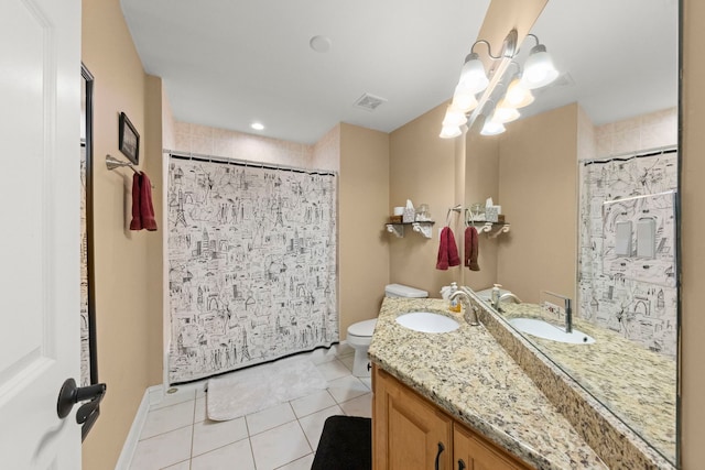 10423 Capistrano Ln, Orland Park, IL 60467 - bathroom with tile patterned floors, vanity, and a shower with curtain