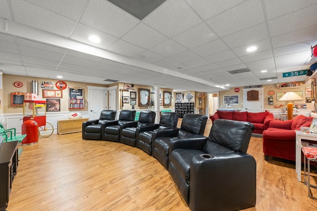 10423 Capistrano Ln, Orland Park, IL 60467 - home theater room with wood finished floors and a drop ceiling