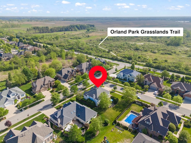 10423 Capistrano Ln, Orland Park, IL 60467 - aerial perspective of suburban area with a pool area