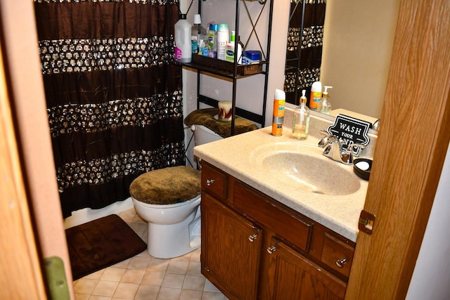 17429 W Chestnut Ln, Gurnee, IL 60031 - full bath with vanity, tile patterned flooring, and curtained shower