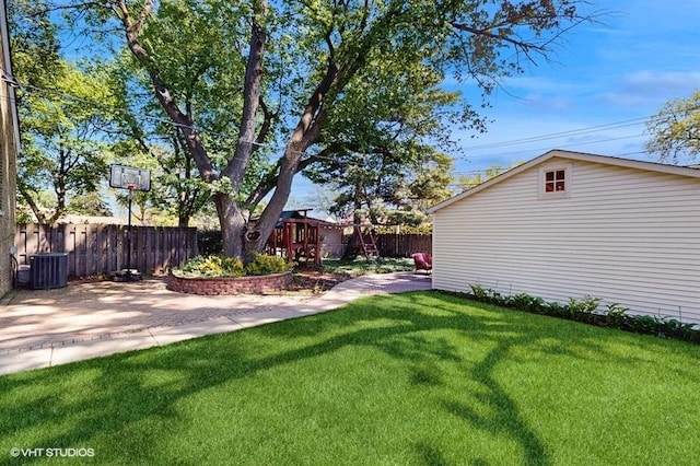5247 Greenwood St, Skokie, IL 60077 - view of yard featuring central air condition unit and a patio