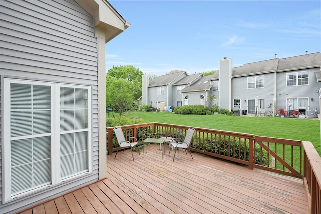 876 Dandridge Ct, Elgin, IL 60120 - wooden deck featuring a residential view and a yard