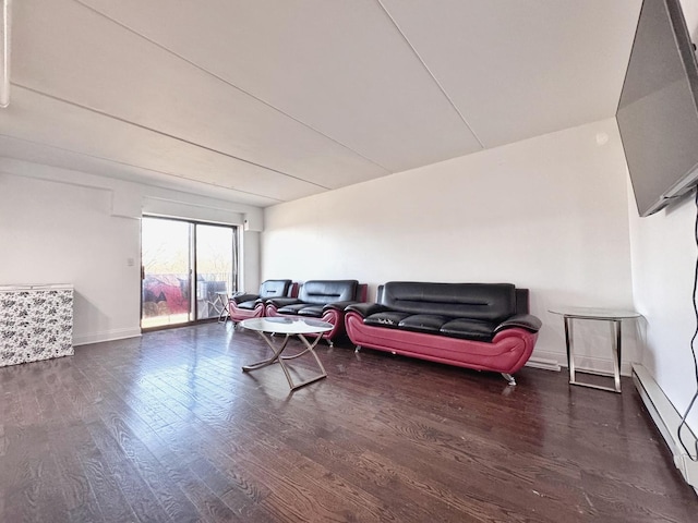 735 N Swift Rd Unit 102, Addison, IL 60101 - living area with wood finished floors, baseboards, and a baseboard heating unit