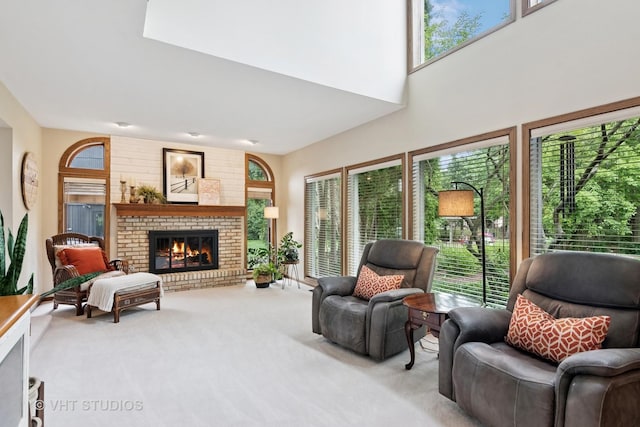 1965 Jamestown Ln, Elgin, IL 60123 - living room with carpet flooring and a fireplace