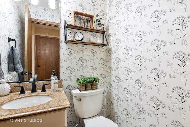 1965 Jamestown Ln, Elgin, IL 60123 - half bathroom with wallpapered walls and vanity