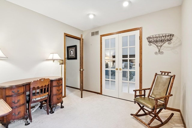 1965 Jamestown Ln, Elgin, IL 60123 - office area featuring french doors and light carpet