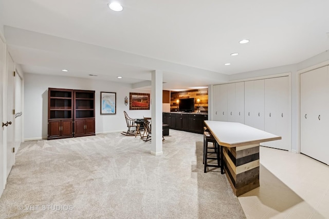 1965 Jamestown Ln, Elgin, IL 60123 - kitchen with recessed lighting, light colored carpet, and light countertops