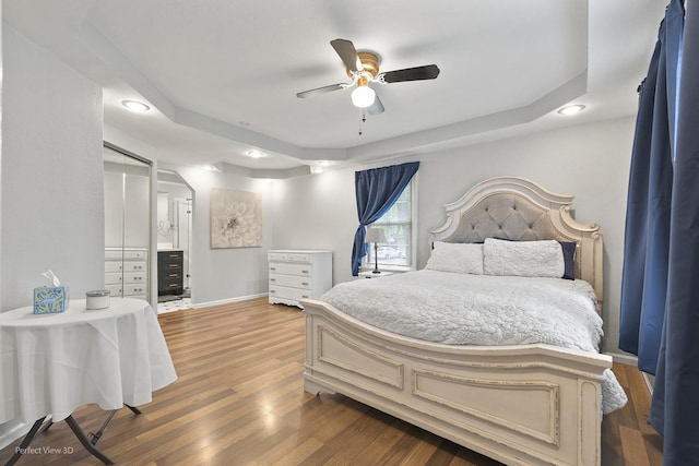 990 Magnolia Ave, Gurnee, IL 60031 - bedroom with wood finished floors, baseboards, recessed lighting, and ceiling fan