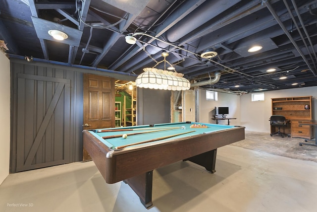 990 Magnolia Ave, Gurnee, IL 60031 - game room featuring concrete floors and billiards table