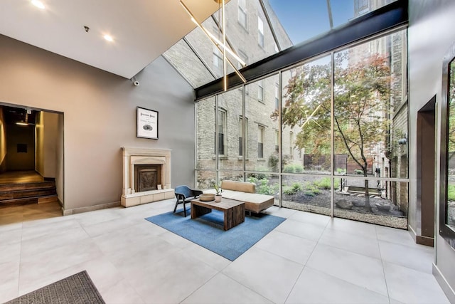 525 N Halsted St Unit 409, Chicago, IL 60642 - building lobby featuring a high ceiling