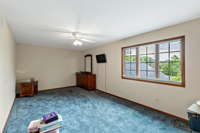 172 Hamilton Ave, Frankfort, IL 60423 - unfurnished bedroom featuring carpet flooring, baseboards, and ceiling fan