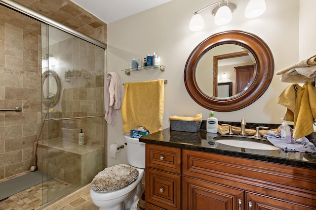 172 Hamilton Ave, Frankfort, IL 60423 - bathroom with toilet, vanity, and a stall shower