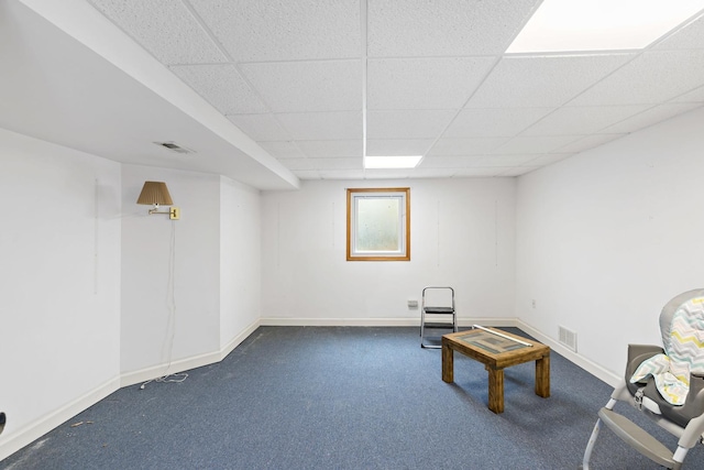 172 Hamilton Ave, Frankfort, IL 60423 - unfurnished room featuring a paneled ceiling, carpet floors, and baseboards