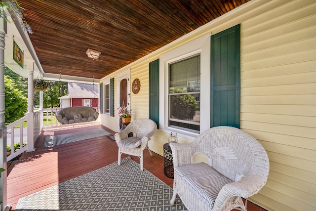 view of wooden porch
