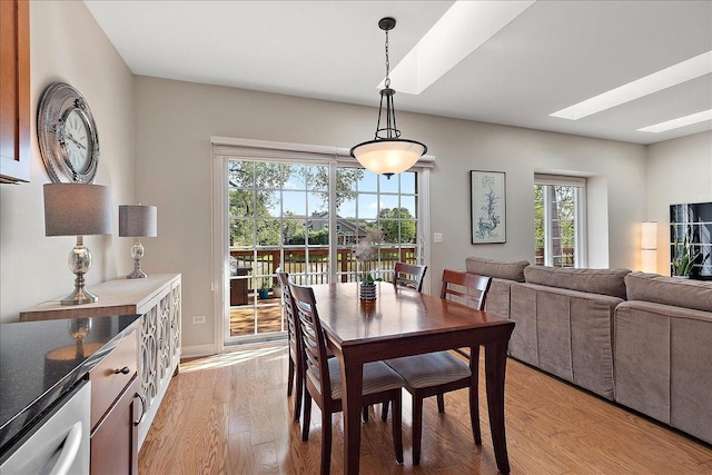 13093 Timber Ct Unit 61, Palos Heights, IL 60463 - dining space featuring light wood-style flooring and a skylight