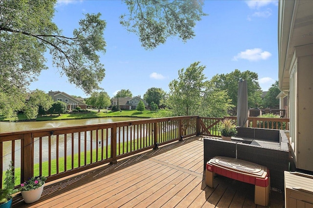 13093 Timber Ct Unit 61, Palos Heights, IL 60463 - wooden deck with a water view, a yard, and a residential view