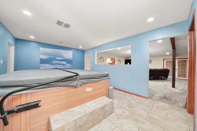1423 N River Rd, Mchenry, IL 60050 - playroom featuring recessed lighting, light carpet, and light tile patterned floors