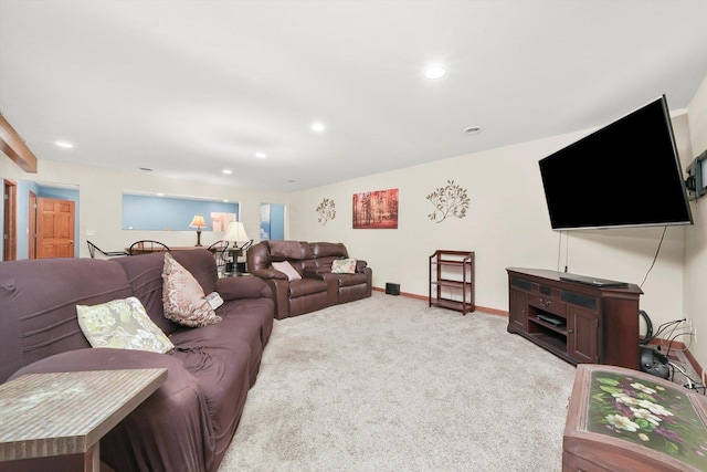 1423 N River Rd, Mchenry, IL 60050 - living area featuring carpet floors, recessed lighting, and baseboards