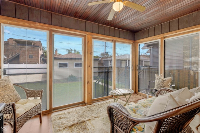 10407 S Artesian Ave, Chicago, IL 60655 - sunroom with wood ceiling, wooden walls, and wood finished floors