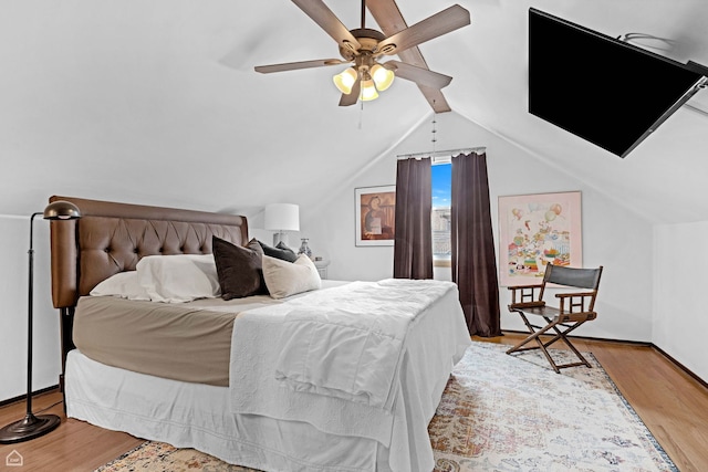 10407 S Artesian Ave, Chicago, IL 60655 - bedroom with wood finished floors, lofted ceiling, and ceiling fan