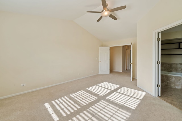 7324 Chestnut Hills Dr, Burr Ridge, IL 60527 - unfurnished bedroom featuring carpet flooring, lofted ceiling, baseboards, and ceiling fan