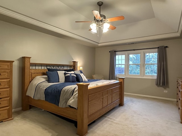 445 Spring Park Loop, Bourbonnais, IL 60914 - bedroom with a raised ceiling, light carpet, and baseboards