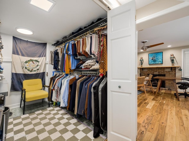 411 Linden Ave, Oak Park, IL 60302 - spacious closet with a ceiling fan
