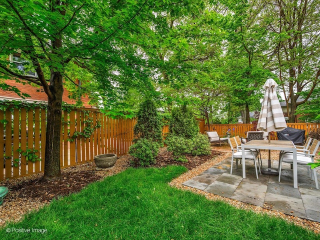 411 Linden Ave, Oak Park, IL 60302 - fenced backyard featuring a patio area and outdoor dining area