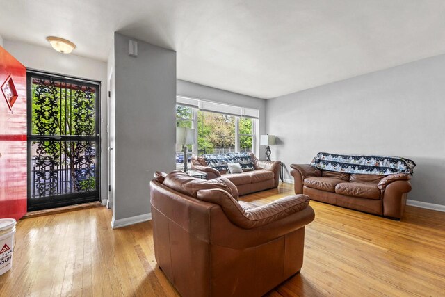 7843 S Yates Blvd, Chicago, IL 60649 - living area with light wood finished floors and baseboards