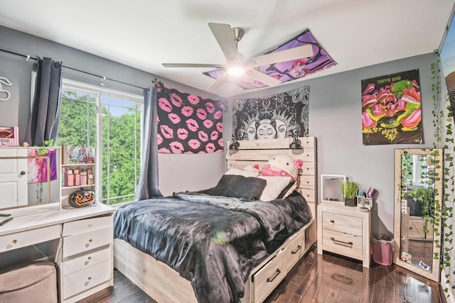 1 Churchill Ct, South Elgin, IL 60177 - bedroom with dark wood finished floors and ceiling fan