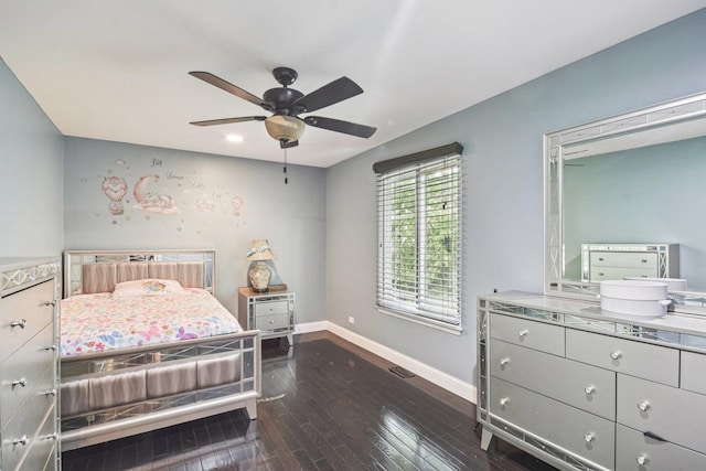 1 Churchill Ct, South Elgin, IL 60177 - bedroom with dark wood-style floors, baseboards, and a ceiling fan